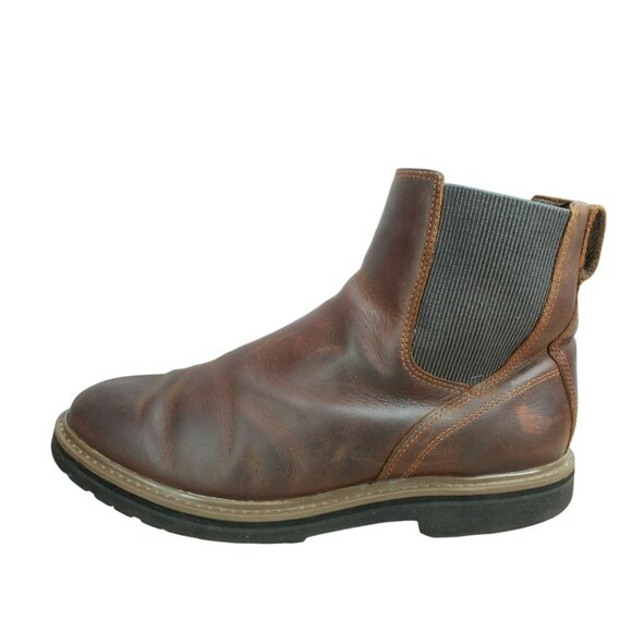 LL Bean Portland Brown Leather Lightweight Vibram Sole Chelsea Boots Size 12 M - Picture 1 of 9